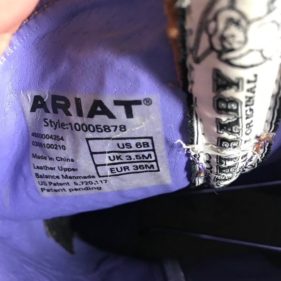 Ariat Fatbaby Floral Printed Square Toe Boots 6B - Picture 9 of 9